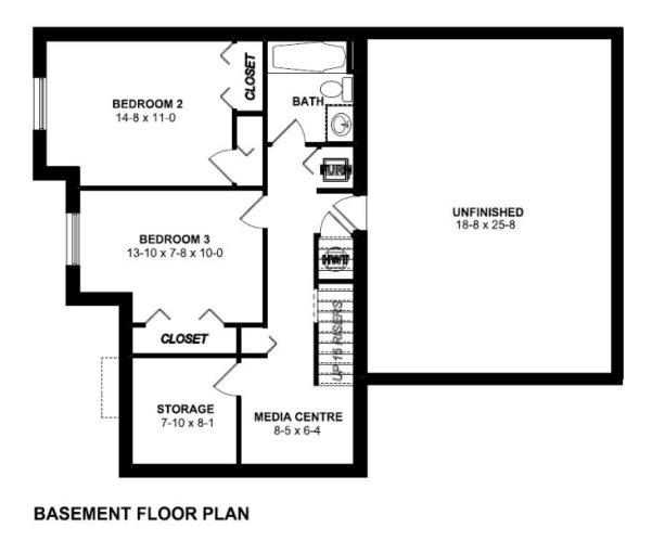Ranch Lower Level of Plan 99968