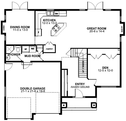House Plan 99969 First Level Plan