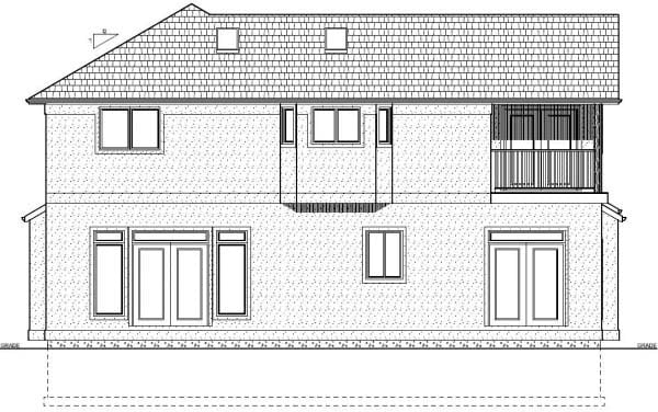  Rear Elevation of Plan 99969