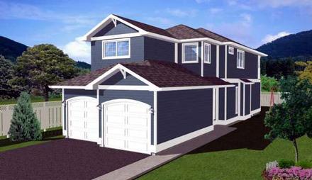 Craftsman Elevation of Plan 99972