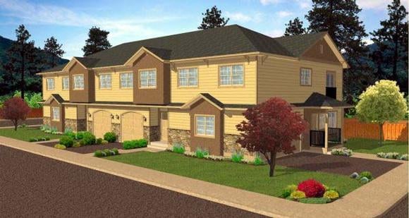 Multi-Family Plan 99973 Elevation