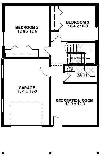 A-Frame Lower Level of Plan 99975