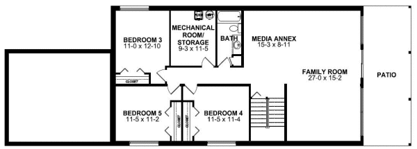 Ranch Lower Level of Plan 99979