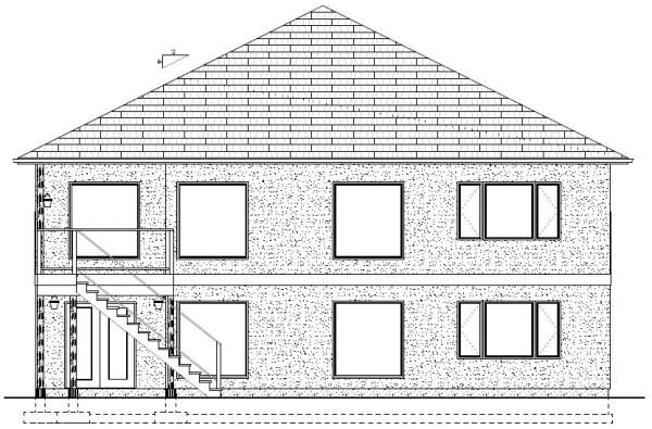 Ranch Rear Elevation of Plan 99980