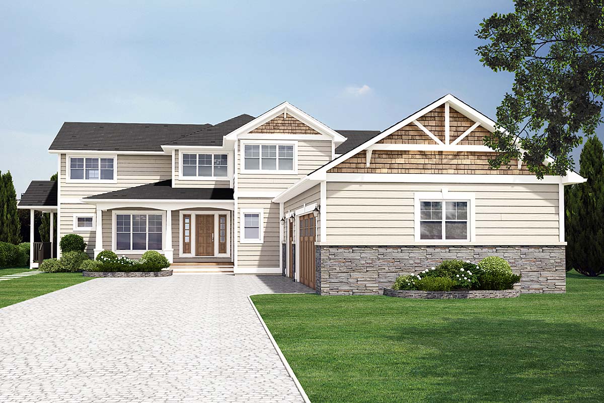 Plan with 3870 Sq. Ft., 3 Bedrooms, 4 Bathrooms, 3 Car Garage Elevation