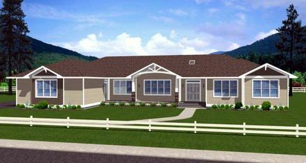 Ranch Elevation of Plan 99986