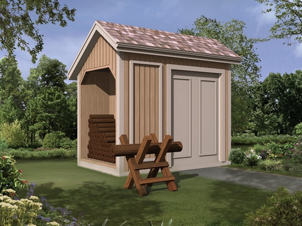 85917 - Storage Shed with Log Bin
