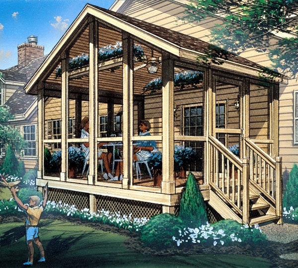 Screened Porch Plan 85933   85933 B600 