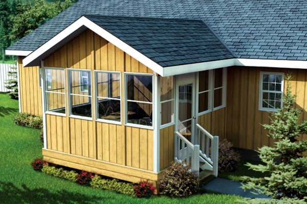 Project Plan 90034 Three Season Porch With Gable Roof Three Season Porch With Gable Roof Project Plan 90034